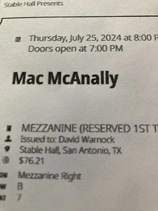 mac mcanally San Antonio - Picture 1 of 1