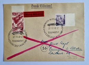 Brief Franz. Zone 2 Marken mit Mi.Nr. 26 MiF - Tübingen - Eningen 1948 - Bild 1 von 2