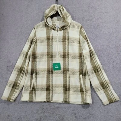NEW ONeill Women's XL Plaid Hooded Pullover Fleece Sweatshirt Polyester - Image 1 of 4