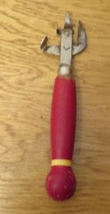 Antique Vintage EKCO A&J Tempered Steel Can & Bottle Opener W/ Wood Handle USA - Picture 1 of 4