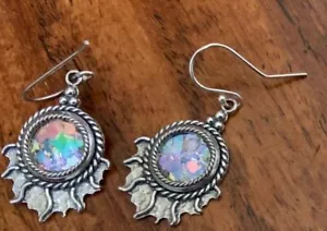 Römisches Glas Handarbeit Schmuck Kreis Sterlingsilber Runde Ohrringe - Bild 1 von 6