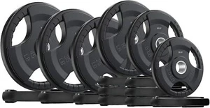 Olympic Rubber Bumper Weight Plate Set 2" Girp Plates 10/15/25/35/45/55lbs USA - Picture 1 of 23