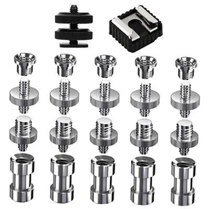 22x Camera Screw Kit 1/4 inch and 3/8 inch Hot Shoe Mount Tripod Screw Adapter - Picture 1 of 4