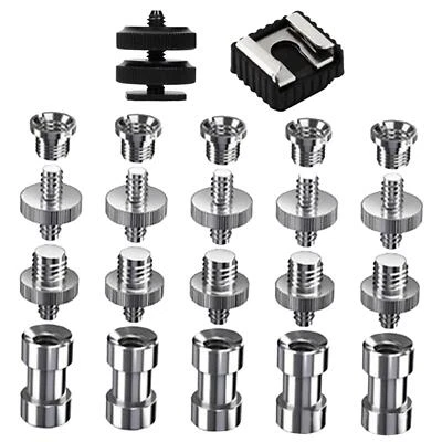 22x Camera Screw Kit 1/4 inch and 3/8 inch Hot Shoe Mount Tripod Screw Adapter - Image 1 of 4