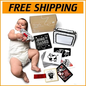 Infant Sensory Play Kit: Black and White Development Toys with Tummy Mirror - Picture 1 of 11