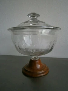 GRAND DRAGEOIR ANCIEN CRISTAL TAILLE BOIS NOYER DECO ART TABLE 19°s COUPE - Bild 1 von 9