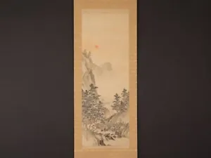 JAPANESE HANGING SCROLL ART Painting "Morikawa Sofumi" Asian antique #027 - Picture 1 of 10