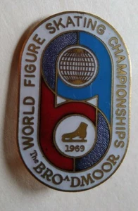 1969 World Figure Skating Championships Enamel Pin/Badge ~ Colorado Springs - Picture 1 of 2