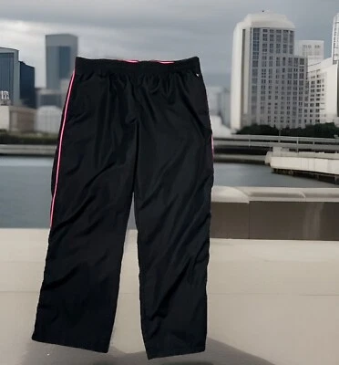 Danskin теперь трек брюки XL 16 18 бегун ветровка черный розовый сетки с подкладкой ноги молнии - Изображение 1 из 4