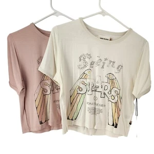 Honor The Gift Women's Cropped T-Shirt Short Sleeves XL Rayon Spandex 2-Pk NWT - Picture 1 of 15