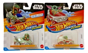 BOBA FETT & GROGU Hot Wheels Star Wars Racer Verse Character Cars - Picture 1 of 1