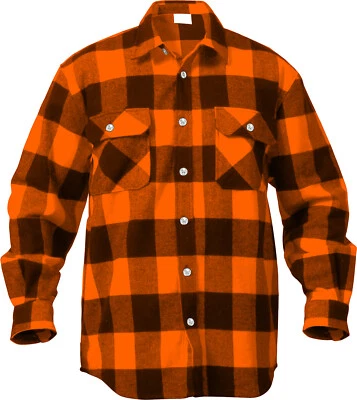 Plaid Flannel Shirt Brawny Buffalo Heavyweight Long Sleeve Checkered Lumberjack - Image 1 of 4