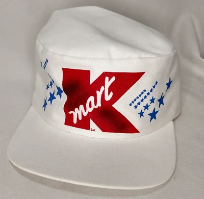 Винтажный K-MART художников шляпа белый холст новый + ярлык розничной рекламы Dept Store - Изображение 1 из 4