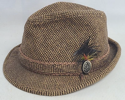 复古 Stevens American Comfort 帽子男式棕色 7-1/4 — 第 1/4 张图片