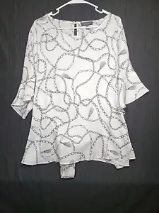 The Limited Womens Blouse Size 1X Black White Chains design - Picture 1 of 9