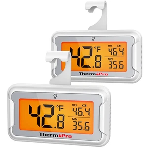 Termómetro para nevera con LCD retroiluminada, 2 pack, resistente al agua - Picture 1 of 12