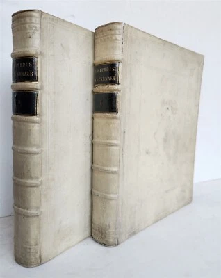 1768-1802 EURIPIDES TRAGEDIES 2 VOLUMES antique VELLUM GREEK & LATIN poetry  - Image 1 of 4
