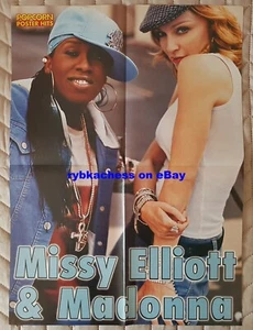 MADONNA & MISSY ELLIOTT - BAUMGARTNER ZSOLT poster from Hungarian Magazine, Rare - Picture 1 of 2