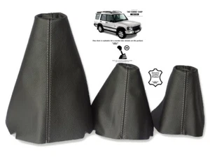 Set Ghette per Land Rover Discovery I II 1995-2004 Pelle Grigio Cuciture - Foto 1 di 6