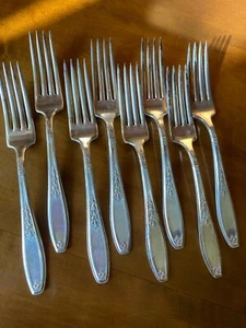 Vintage 1847 Rogers Bros Ambassador Muster - Set mit 8 versilberten Tafelgabeln   - Bild 1 von 5