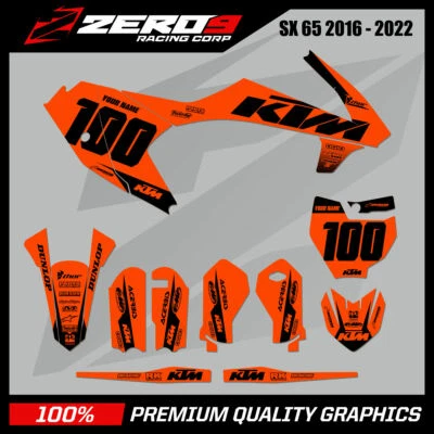 Kit de gráficos personalizado MX: KTM SX 50 SX 65 2002 - 2021 - BLOQUE AHORA/NEGRO Foto 1 de 4