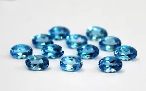 Topazio blu svizzero naturale 7x5 mm forma ovale taglio sfaccettato pietra preziosa sciolta 20 pz - Foto 1 di 5