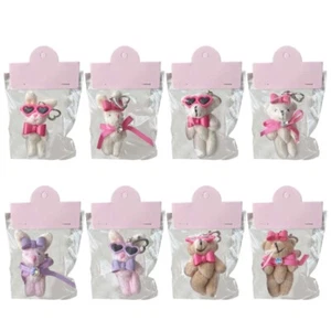 Lovely Bear/Rabbit Doll Keyring Plush Bag Charm Soft Cotton Toy Pendant for Kids - Picture 1 of 16