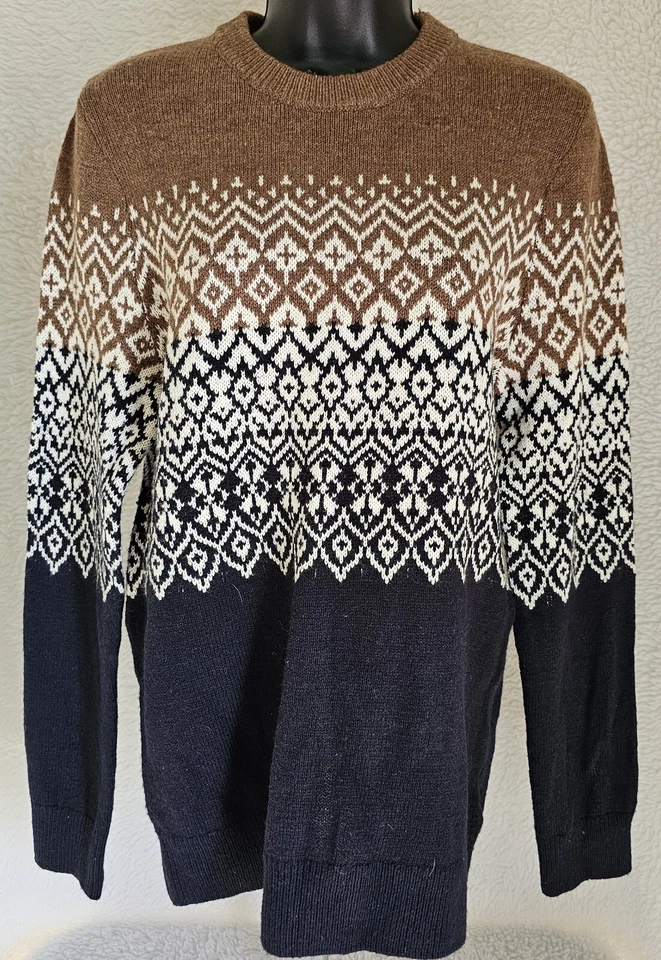 H&M Mujer Suéter Camisa Top Blusa Talla XS X Pequeña Negro Marrón Rayas Lana Foto 1 de 4