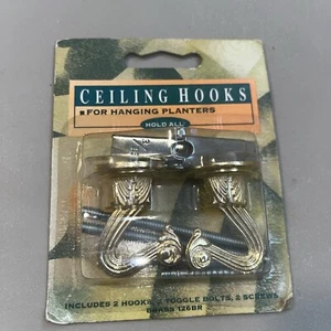 Vintage AmerTac Brass Ceiling Hook With Toggle Bolt and Screw (2 of each) 1994 - Picture 1 of 2