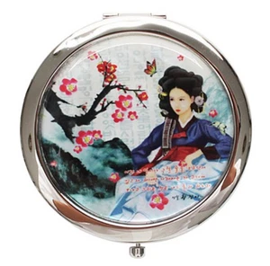 Espejo de mano tradicional coreano de nácar, arte popular Hwang Jini coleccionable - Imagen 1 de 2