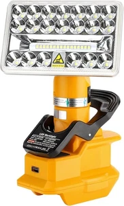 2000LM Cordless LED Work Light for Dewalt 18V 20V Li-ion Battery 28W Flashlight - Picture 1 of 14