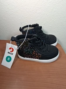 Neu mit Etikett Billy hohe Turnschuhe schillernd Tiermotiv Laufschuhe schwarz Größe 8 - Bild 1 von 6