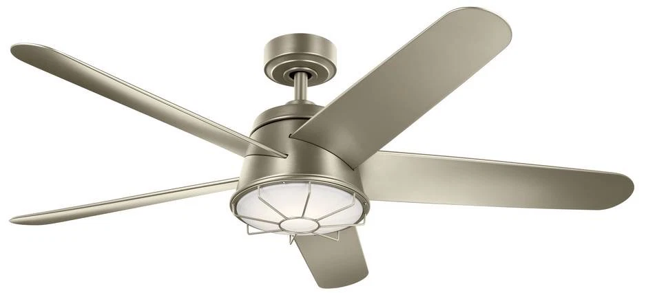 54" Kichler Daya Brushed Nickel Damp Rated LED Ceiling Fan with Remote - Image 1 of 1
