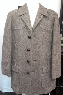 Mens Vintage Pendleton Brown Wool Tweed 5 Button Jacket Coat Sz. 42L - Image 1 of 4