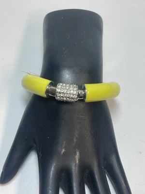 Lia Sophia Technicolor Stretch Bangle Bracelet In Silver & Citron New - Image 1 of 4