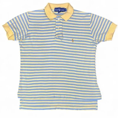 Polo Ralph Lauren Vintage Años 80 Para Mujer Amarillo Azul Rayas Talla M Preppy Foto 1 de 4