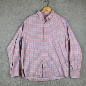 Faherty Shirt Mens XL Pink Blue The Movement Plaid Tartan Preppy Stretch - Picture 1 of 7