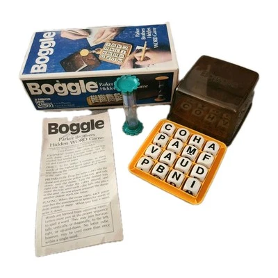 Juego Boggle 1976 Parker Brother Word Board Clásico todas las piezas y manual de colección Foto 1 de 4