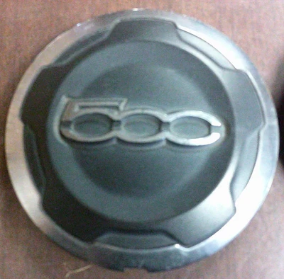 1 Cap 2014 - 2019 Fiat 500 Black Chrome Wheel Center Cap 735574469 Hubcap C - Image 1 of 4