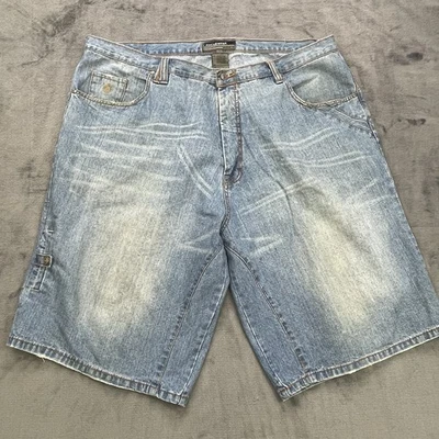 Rocawear Shorts Mens 46 Blue Denim Jean Baggy Wide Leg Y2K HipHop - Image 1 of 4
