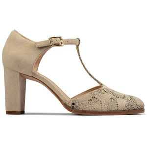 Clarks Women's Heel Pump Kaylin85 TBAR 2 - Taupe Snake - US 9M - Picture 1 of 6