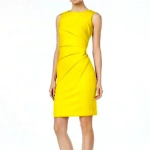 Calvin Klein Damen buttergelb Scuba Etui ärmelloses Kleid Größe 6 - Bild 1 von 10