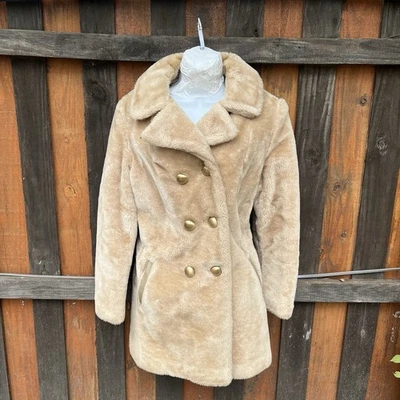 Abrigo vintage de piel sintética Sear años 70 talla 16 Foto 1 de 4