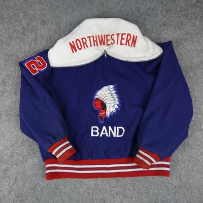 Vintage Varsity Jacket Mens 2XL Blue Red Letterman Springfield Ohio Northwestern - Image 1 of 4