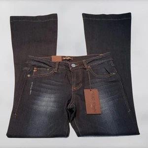 Dear John Mid Rise Dark Wash Backstage Flare Blue Jeans Size 26 Waist 27 In NWT - Picture 1 of 5