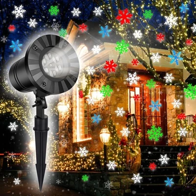 Christmas Projector Light Outdoor Laser Lamp Landscape Xmas Party Snowflake - Image 1 of 4