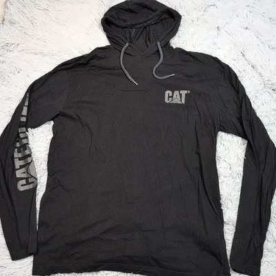 CAT Sweatshirt Womens XL Black Hoodie Workwear Lightweight Stretch Chore  - Image 1 of 4