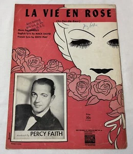 sheet music ~ LA VIE EN ROSE Louiguy, Mack David, Edith Piaf, Percy Faith - Picture 1 of 2
