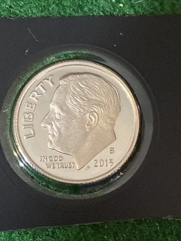 2015 S Roosevelt Dime 10c Gem Deep Cameo Proof 90% Silver US Coin Cover