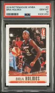 2016 Rittenhouse WNBA PSA 10 Bria Holmes Rookie Atlanta Dream West Virginia - Picture 1 of 2